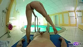 blonde teen violette wild gets vr poolside fucking with cumshot!
