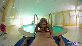 blonde teen violette wild gets vr poolside fucking with cumshot!