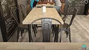 Naughty barista says, 'I need some dick'