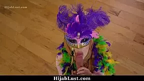 the hijab girlfriend welcomes her new boyfriend for intimate riding sessions