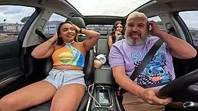 Wow, naked teen in car fun!