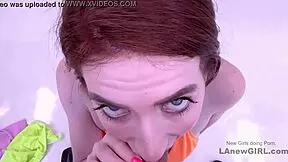 Does this blonde sweetie enjoy sucking big cock and rough fucking in the studio?