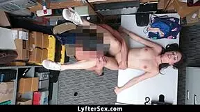 A teen gets punished for stealing from the storefront, ending up fucked in the garage.