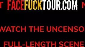 Pretty blonde on a face fuck tour