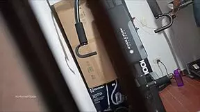 Incredible what my young neighbor does while exercising, spied through a window