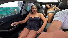 debutante gets naked in car for porn film