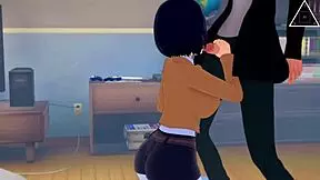 Mikasa and Eren's contrasting creampie in uncensored anime