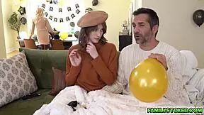 melody marks gets so wet while stepdad donnie rock licks her.