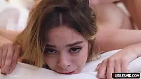 Molly Little 18+ Her Tight 18+ Ass Smashed Hard in Garage Deepthroat