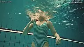 Dasha's underwater pool stunts