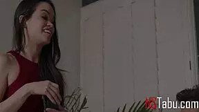 Mila Azul enjoys solo fingering session