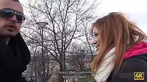 Jenifer Red, czech wife, picks up strangers for outdoor sex and earns cash while husband watches