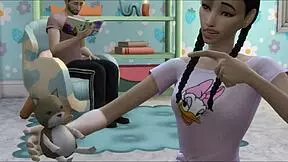 i’m watchin my lil niece, she’s bored of toys, wants my hard dick for play n ride!