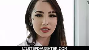 Beautiful pierced stepdaughter Valerica Steele in a story with her stepfather