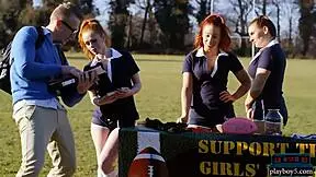 Redhead Teen Bounces Big Ass On New Student Hard