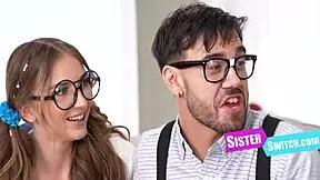 swapping stepsisters to settle nerds vs jocks, bent over in classroom for a wild 4some! 😜