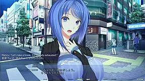 Virgin Mahiru loses her hentai virginity to the athletic college guy in doggystyle