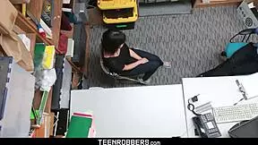 teen shoplifter penelope reed caught and fucked on desk by police