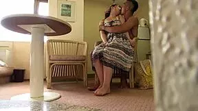 I saw dis beautiful Japanese teen wid huge tits havin sex in a swimsuit.