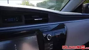 Skinny teen 18+ stepsister Charity Crawford gives road head POV.