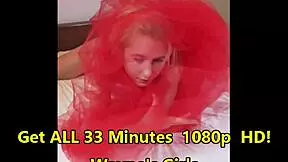 Odettes Red Bed Cavorting & Pussy Play Petite Blonde Teasing Natural Tits!