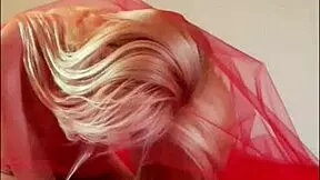 Odettes Red Bed Cavorting & Pussy Play Petite Blonde Teasing Natural Tits!