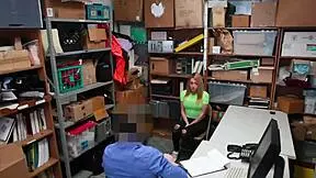 is this divine teen shoplifter bouncing on the shop owner's big cock in the store?