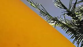 Outdoor travel with smooth pussy
