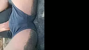 public encounter on the beach with latina in doggystyle