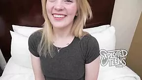 Blonde 18 Yr Old Newcomer Gives Innocent Blowjob In Casting POV.