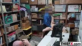 Teen burglar gets intensely drilled with big cock in the garage, punished hard.