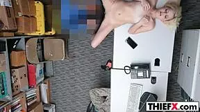 Teen burglar gets intensely drilled with big cock in the garage, punished hard.