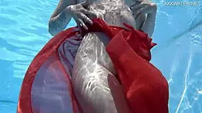 Steamy pool scene with friends
