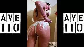 Phooenixxx soapy petite 18+ teases in shower solo with narrow ass play