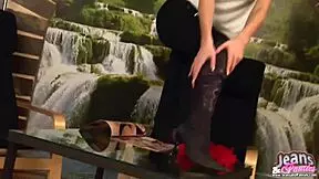 Hey babe, wanna peek under my jeans and see my panties? 😏