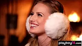 Petite Blondie Scarlett Sage Strips In Abandoned Bar, Flaunting Tiny Tits.