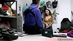 Pretty Amber Gets Caught Shoplifting And Offers Her Tiny Tits And Pussy To The Mall Cop For Blowjob And Doggystyle Fucking