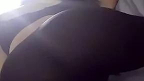 Latina girl gives blowjobs and shows off her nice ass in leggings.