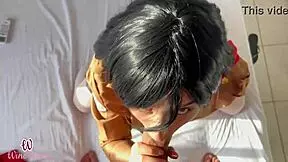 Mikasa dominates otaku with intense cowgirl orgasm.