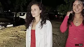 Two girls pee in taxi
