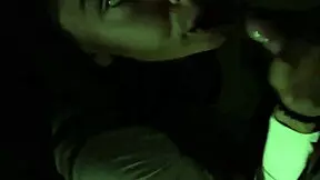 Sexy Brunette Teen Flashes Pussy And Panties Before Risky Outdoor Blowjob