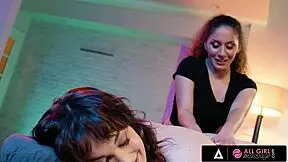 at the all-girl massage cute masseuse liv revamped licks and fucks client's wet pussy