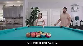 Boys playing pool with toys
