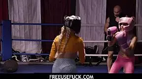 Girls get fucked by coach while boxing? Summer Vixen and Gia Dibella in taboo freeuse.