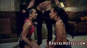 Milf dominates teen in extreme anal hardcore session!