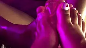 look at these beautiful soft feet and vibrator on my little black pussy