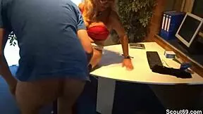 German Mutti aids son's best friend with his first wild fuck.