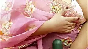 Latina teen 18+ wears saree in cultural setting