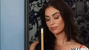 milfy hustler venus teaches young man oral sex with her tits and licks