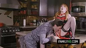 Horny Stepdad Bangs Redhead Teen 18+ Stepdaughter Madi Collins and Melody Mynx for Halloween